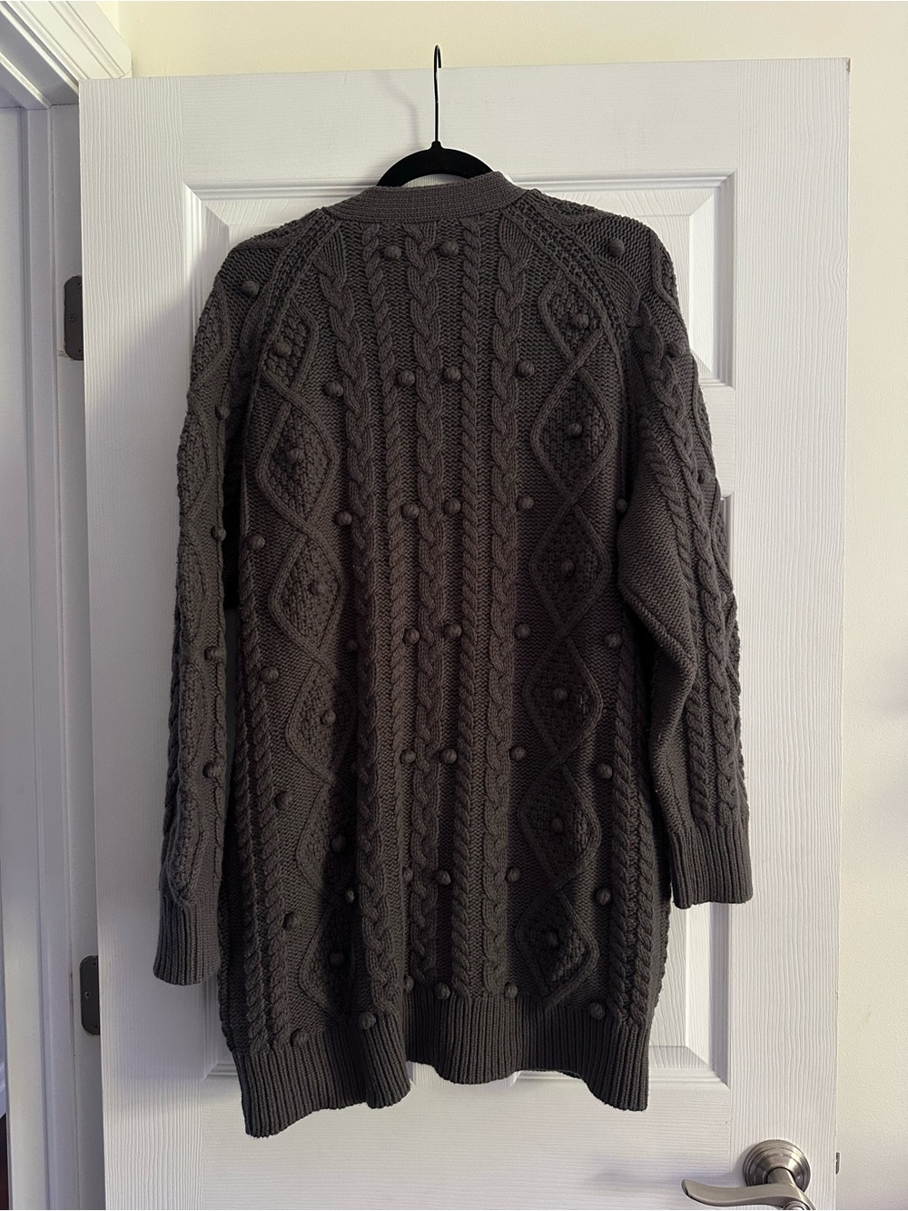 Size M Women’s Wilfred Montpellier Cardigan Merino Wool Cable Knit Taupe - Picture 4 of 9